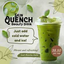 Load image into Gallery viewer, SKIN QUENCH MATCHA LATTE BEAUTY DRINK  W/ GLUTA BLEND, COLLAGEN, ORAL SUNBLOCK, L-CARNITINE, FIBER