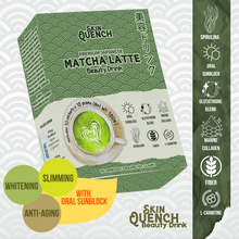 Load image into Gallery viewer, SKIN QUENCH MATCHA LATTE BEAUTY DRINK  W/ GLUTA BLEND, COLLAGEN, ORAL SUNBLOCK, L-CARNITINE, FIBER