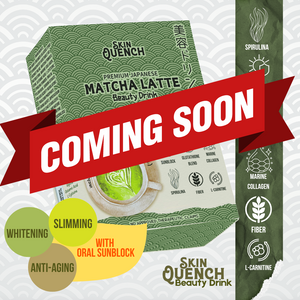 SKIN QUENCH MATCHA LATTE BEAUTY DRINK  W/ GLUTA BLEND, COLLAGEN, ORAL SUNBLOCK, L-CARNITINE, FIBER